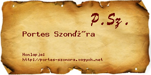 Portes Szonóra névjegykártya